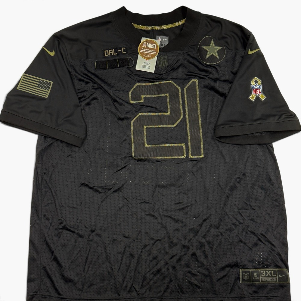 Nike Dallas Cowboys Ezekiel Elliott Salute To Service Jersey Black Camo 3XL NWT